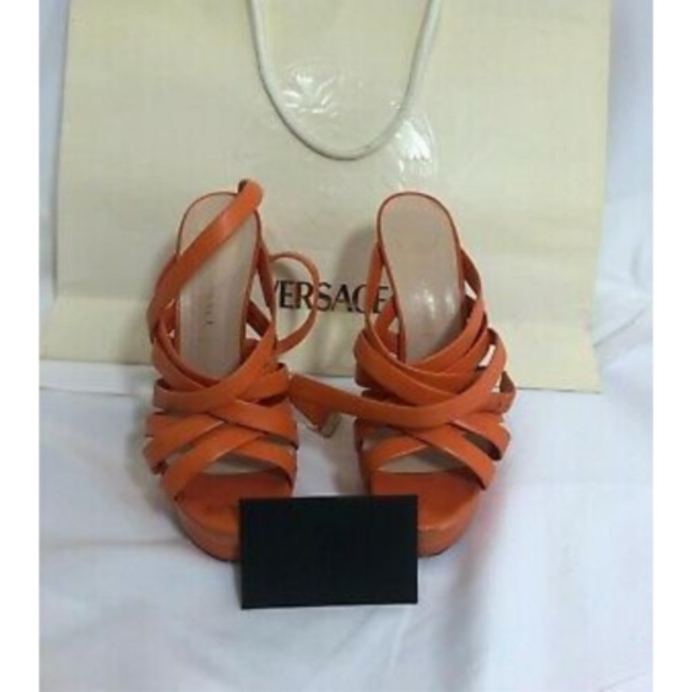 Versace Womens Shoes Sandals Strappy Platforms 36